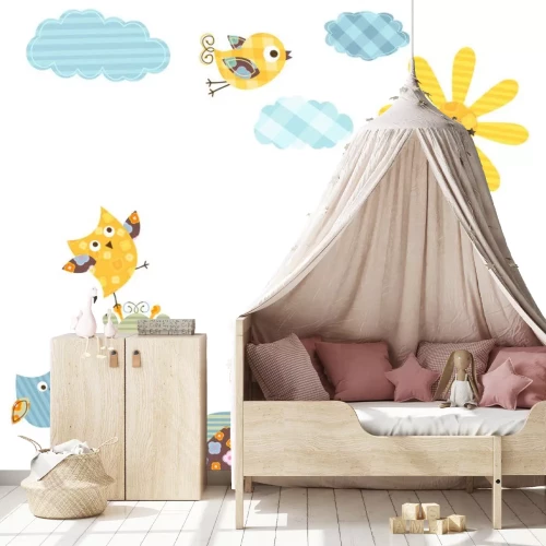 Sticker Decoratieve afbeeldingen van dieren op een heldere dag