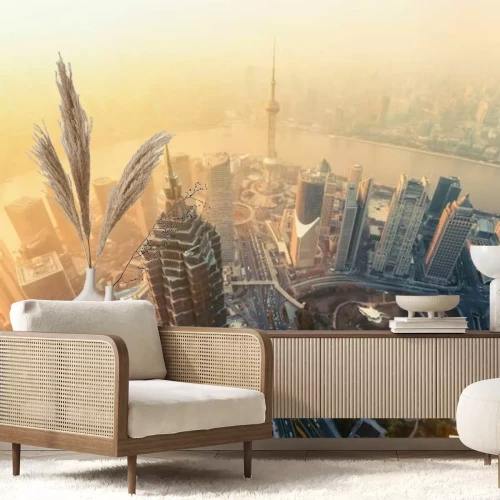 Fotobehang Luchtfoto van Shanghai