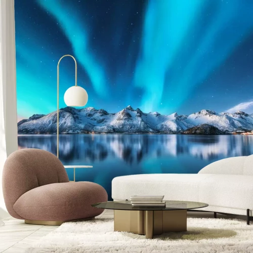 Fotobehang Noorderlicht boven IJsland