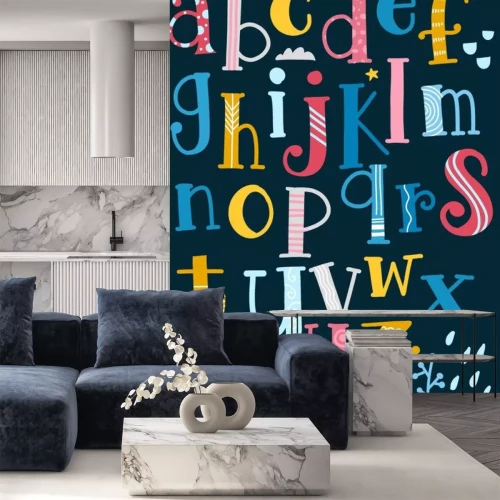 Sticker Kinderalfabet met decoratieve letters