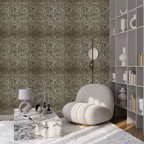 Behang Vintage seamless pattern with curls