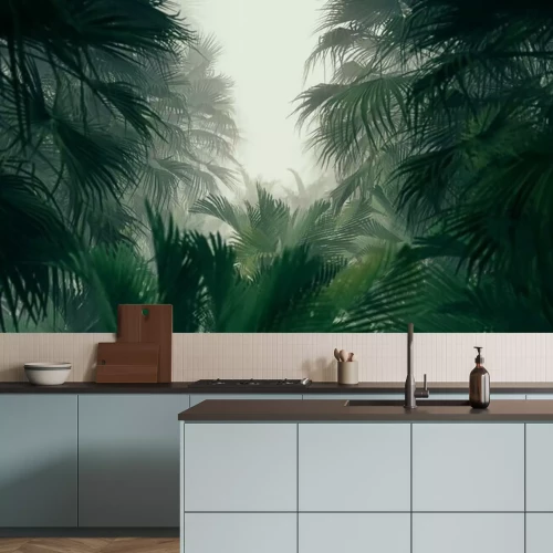 Fotobehang Jungle 3D bladeren