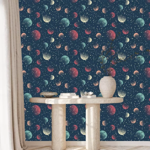 Behang Abstract  seamless pattern. Space constellations