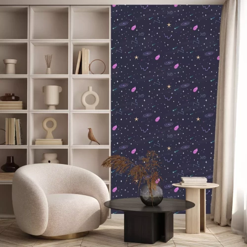Behang Sweet space seamless pattern. Editable vector illustration