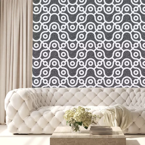 Behang Geometrische steen in wit