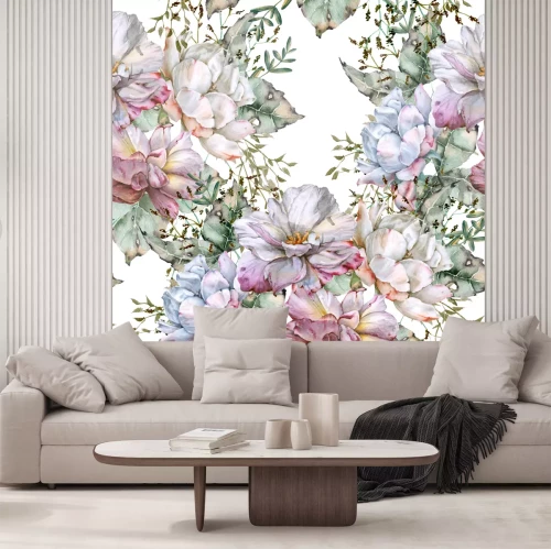 Sticker Bloemen in een teer schilderij