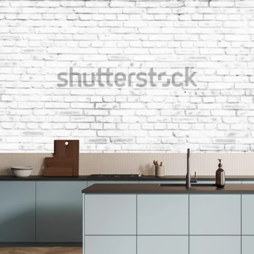 Fotobehang Muur met witte bakstenen