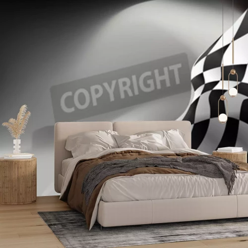 Sticker checkered flag background vector race design