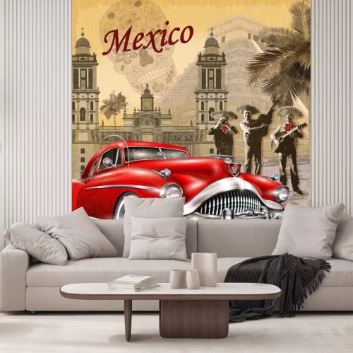 Sticker Mexico retro poster.