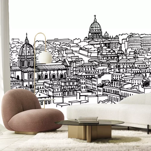 Sticker view of historic center of Rome, Italy