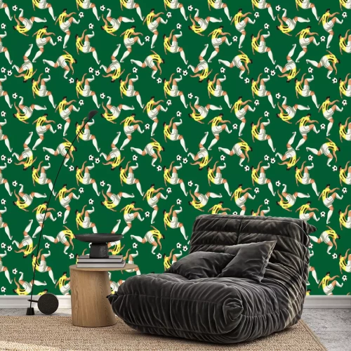 Behang Een sprookjesachtige voetbalwedstrijd