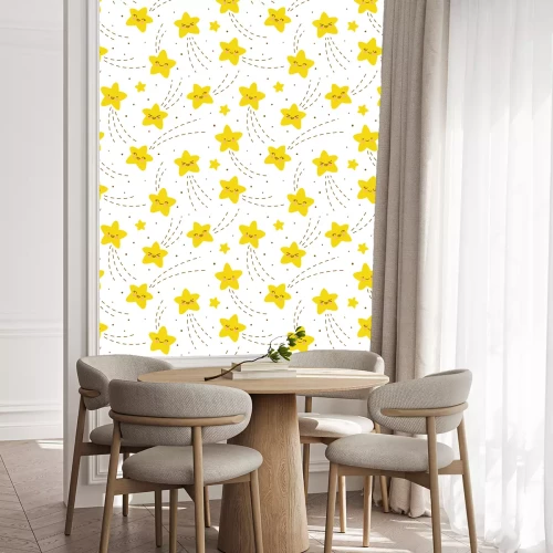 Behang Seamless pattern with kawaii stars