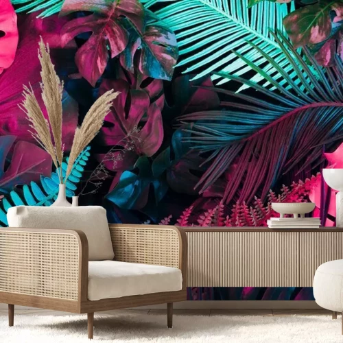 Fotobehang Neon planten