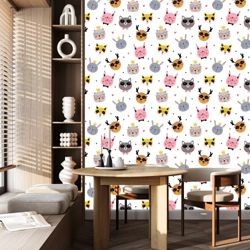 Behang Seamless pattern with funny animals