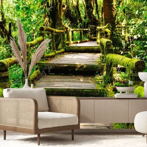 Fotobehang Trappen in het tropische woud