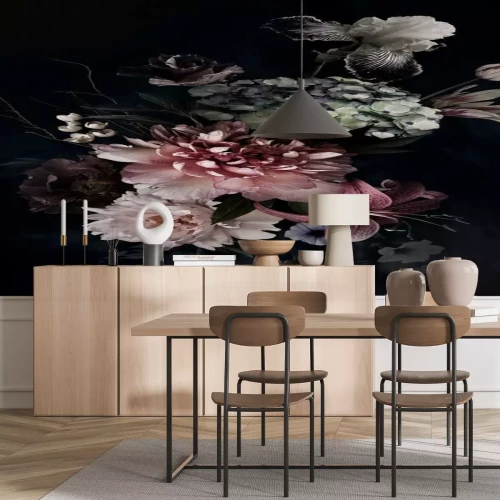 Fotobehang Een bloemstuk in retrostijl