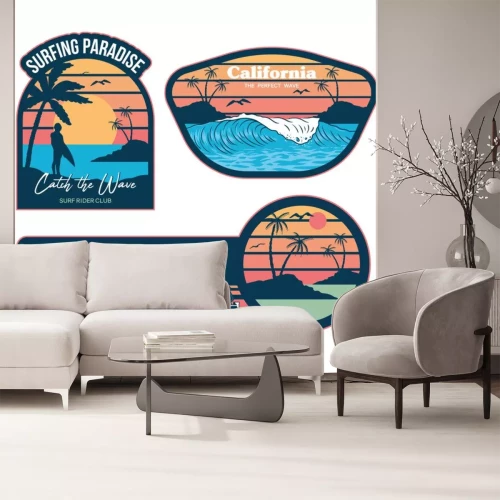 Sticker Surfing set prints stickers patches posters 