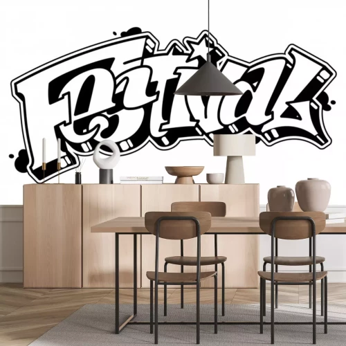 Sticker Festival vector word in readable graffiti style. Only black line isolated on white background.