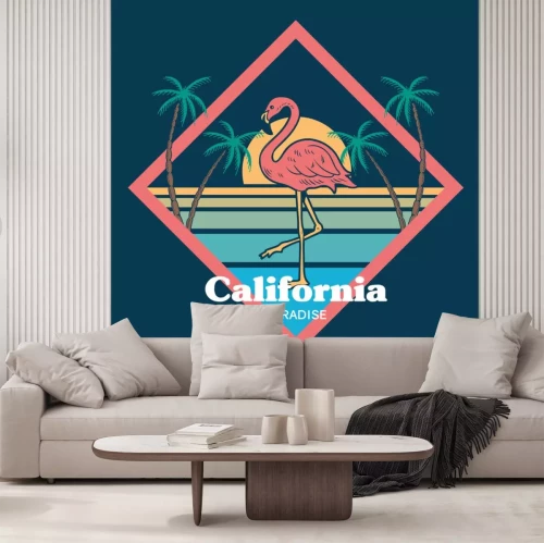 Sticker Flamingo sunset print 