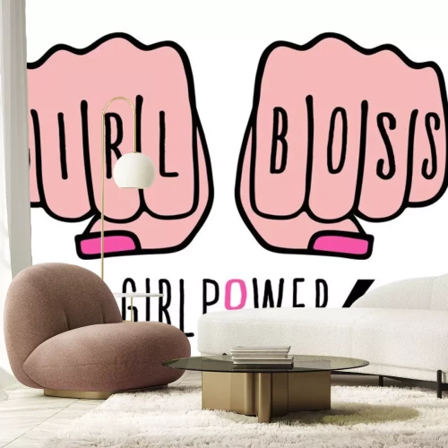 Sticker Twee gebalde vuisten girl power graphic