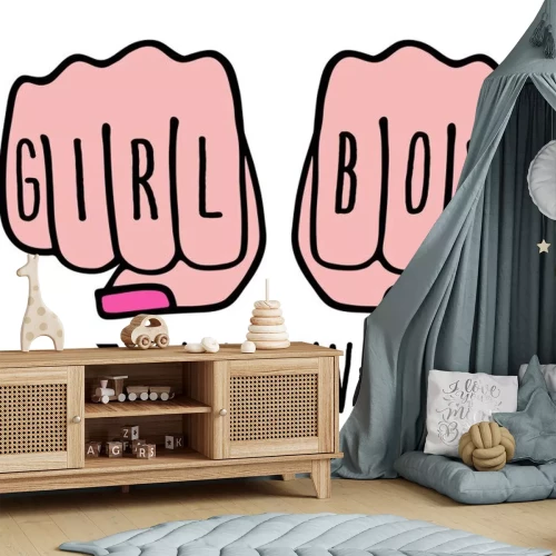 Sticker Twee gebalde vuisten girl power graphic