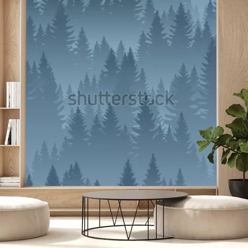 Sticker vector bergen bos achtergrondstructuur naadloze patroon