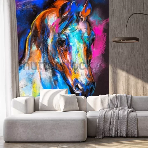 Fotobehang Pasteltekening van een paard