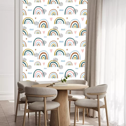 Behang Kleurrijke Scandinavische regenbogen voor kinderen