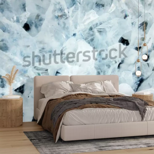 Sticker Macroshoot van blauwe agaat minerale steen