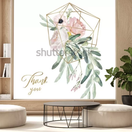 Sticker Veldbloemen op een boho-compositie