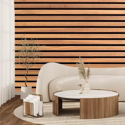 Fotobehang Vloerbedekking van een houten terras