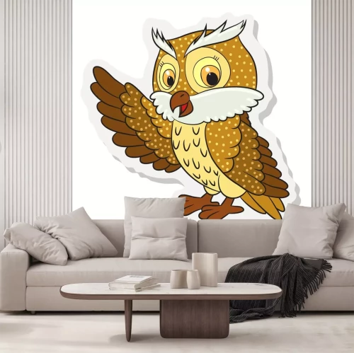 Sticker Uil met gespikkelde veren