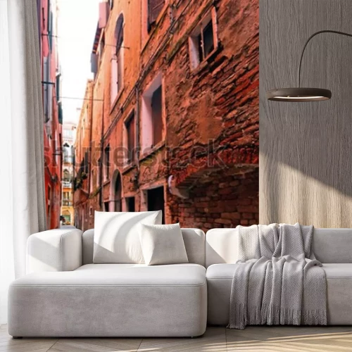 Fotobehang Venetiaanse stenen straatje