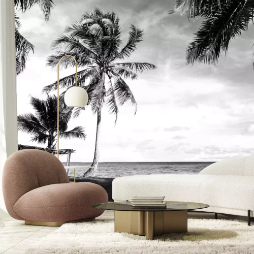 Fotobehang Tropen in zwart-wit