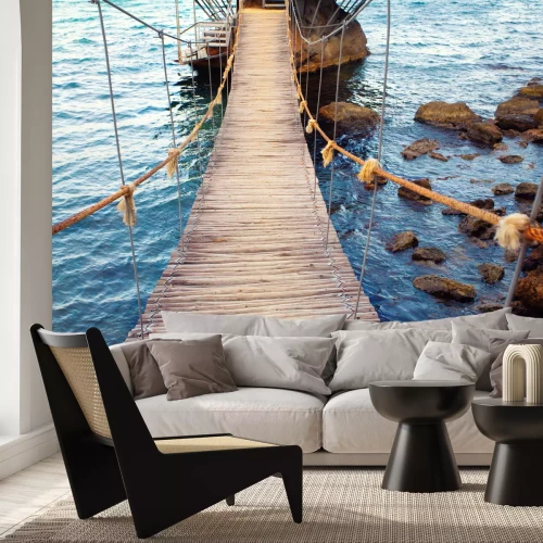 Fotobehang Hangbrug over het water