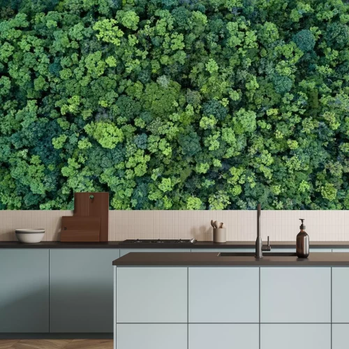 Sticker Luchtfoto van een groen bos