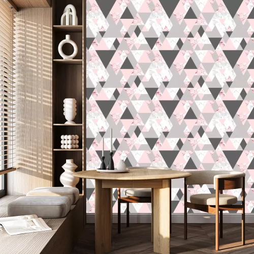 Behang Marmer in de vorm van driehoeken