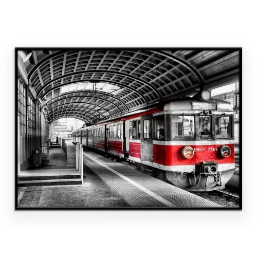 Poster Trein op het treinstation