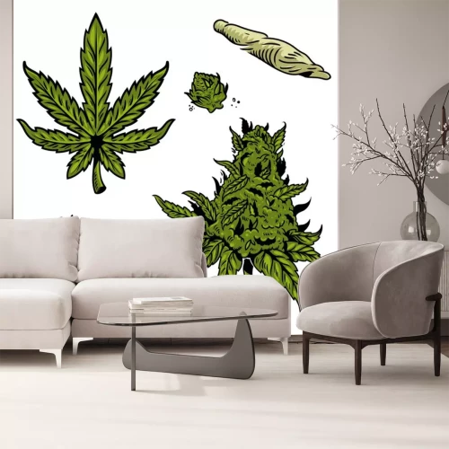Sticker cannabis marijuana set 
