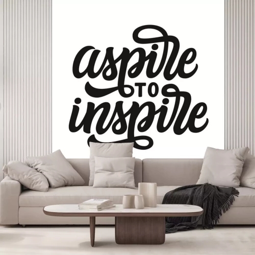 Sticker Aspire to inspire. Hand lettering text