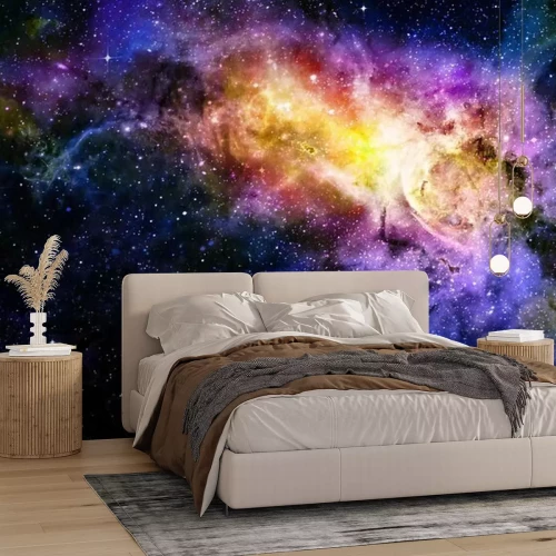 Fotobehang Een kleurrijk sterrenstelsel in de ruimte