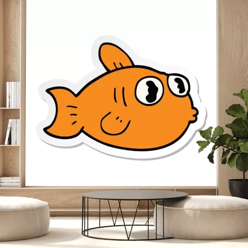 Sticker sticker of a cartoon fish