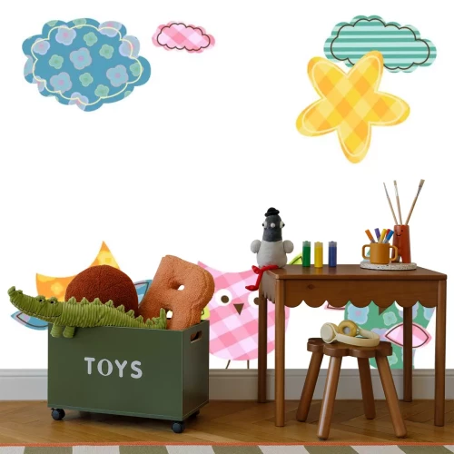 Sticker Originele regenboogafbeeldingen met kleurrijke uilen