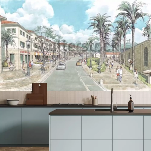 Fotobehang Stad straat-1