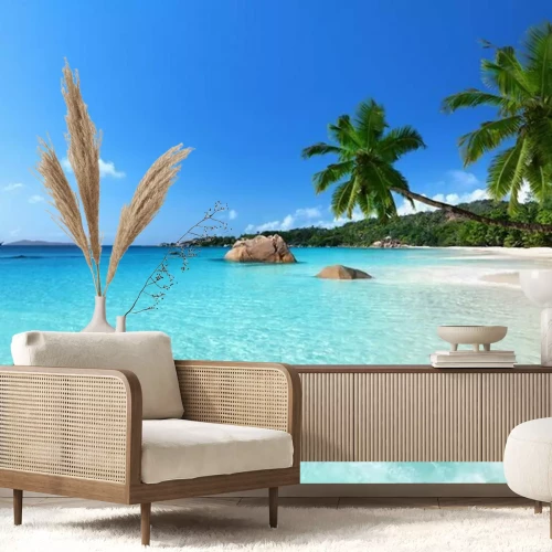 Fotobehang Zonnig uitzicht op het strand