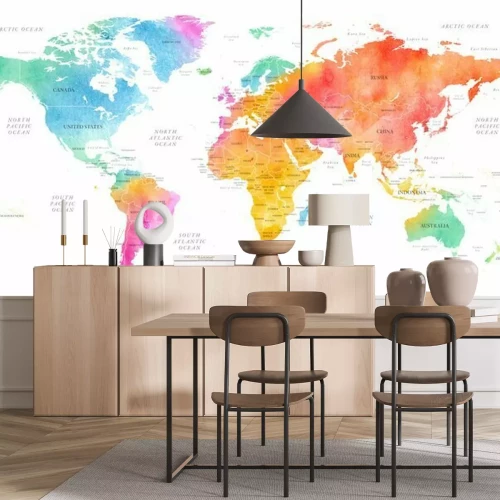 Fotobehang Kleurrijke reizigerskaart