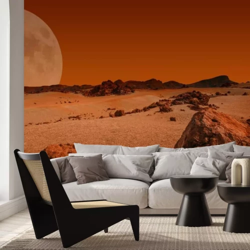 Fotobehang Uitzicht op de maan vanaf Mars