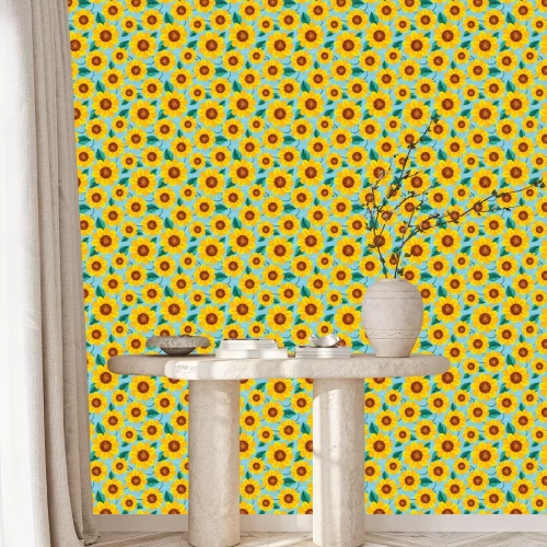 Behang Seamless pattern sunflower