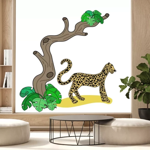 Sticker Vector illustration of leopard