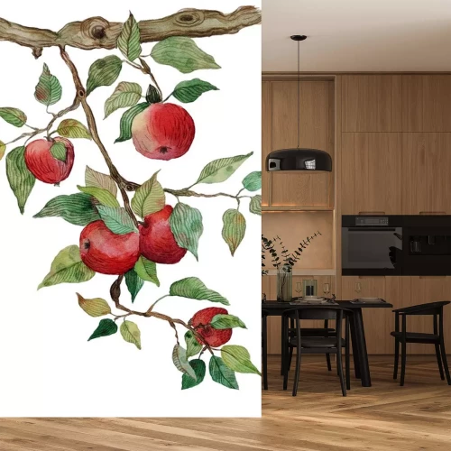 Sticker Een takje rode appels